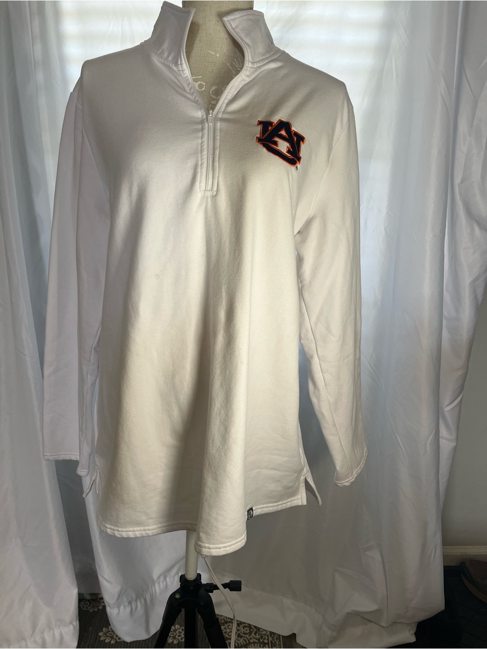 Auburn University White Quarter-Zip Pullover - Women's